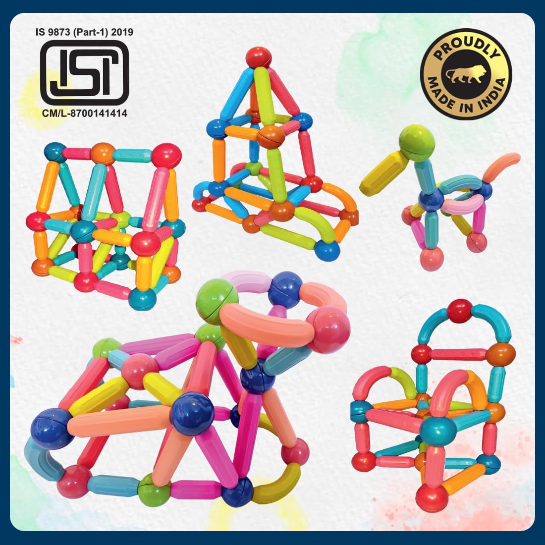Wembley Magnetic Blocks for Kids Engaging Magnet Toys Building Sticks STEM Educational Construction & Creative Activity Mind Game Brain Development & Learning Gift for Boys & Girls 3+ Years -32 Pieces