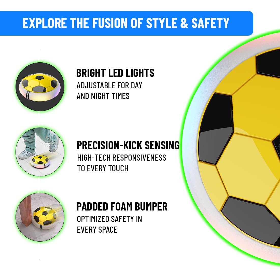 Battery Powered Hover Football Indoor Floating Hoverball Soccer