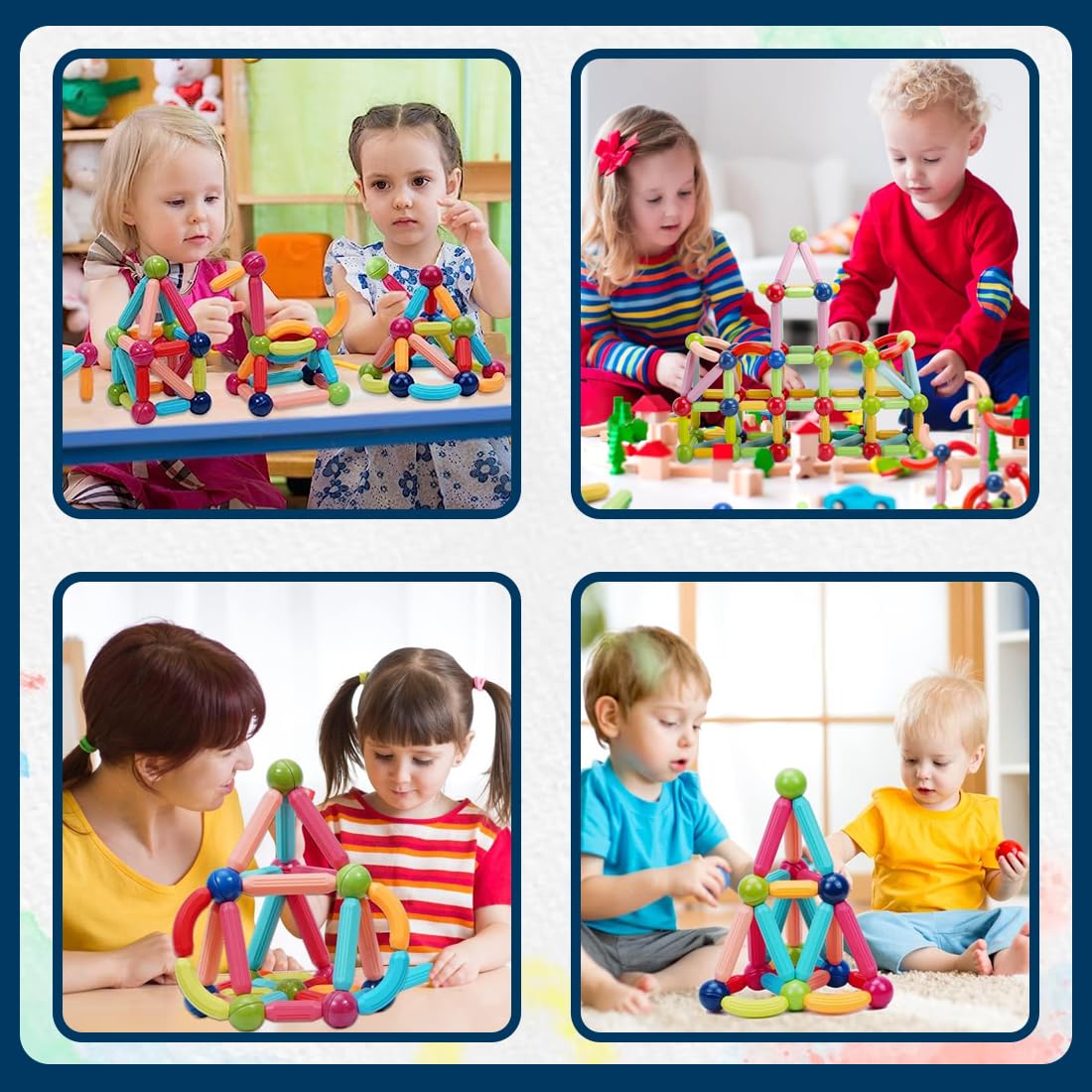 Wembley Magnetic Blocks for Kids Engaging Magnet Toys Building Sticks STEM Educational Construction & Creative Activity Mind Game Brain Development & Learning Gift for Boys & Girls 3+ Years -32 Pieces